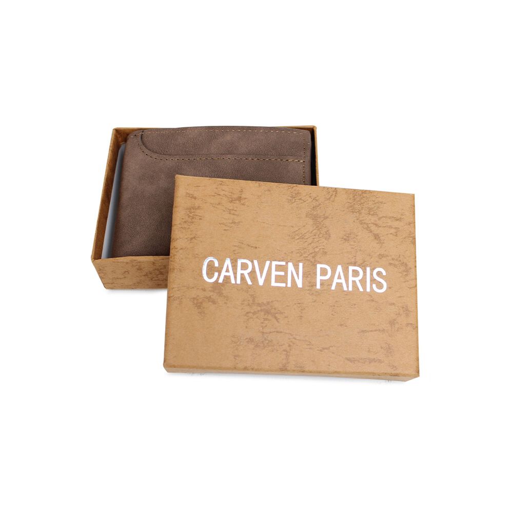 Billetera De Hombre Le&oacute;n Caf&eacute; Oscuro Carven Paris image number 4.0