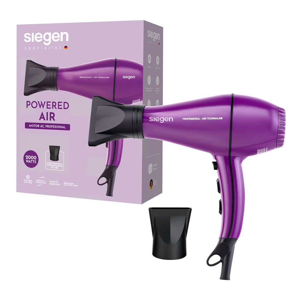 Secador De Pelo Siegen Powered Air Purpura Sg3047 2000watts image number 0.0