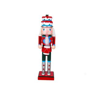 Cascanueces Navide&ntilde;o De Madera Sombrero De Pastel 25cm