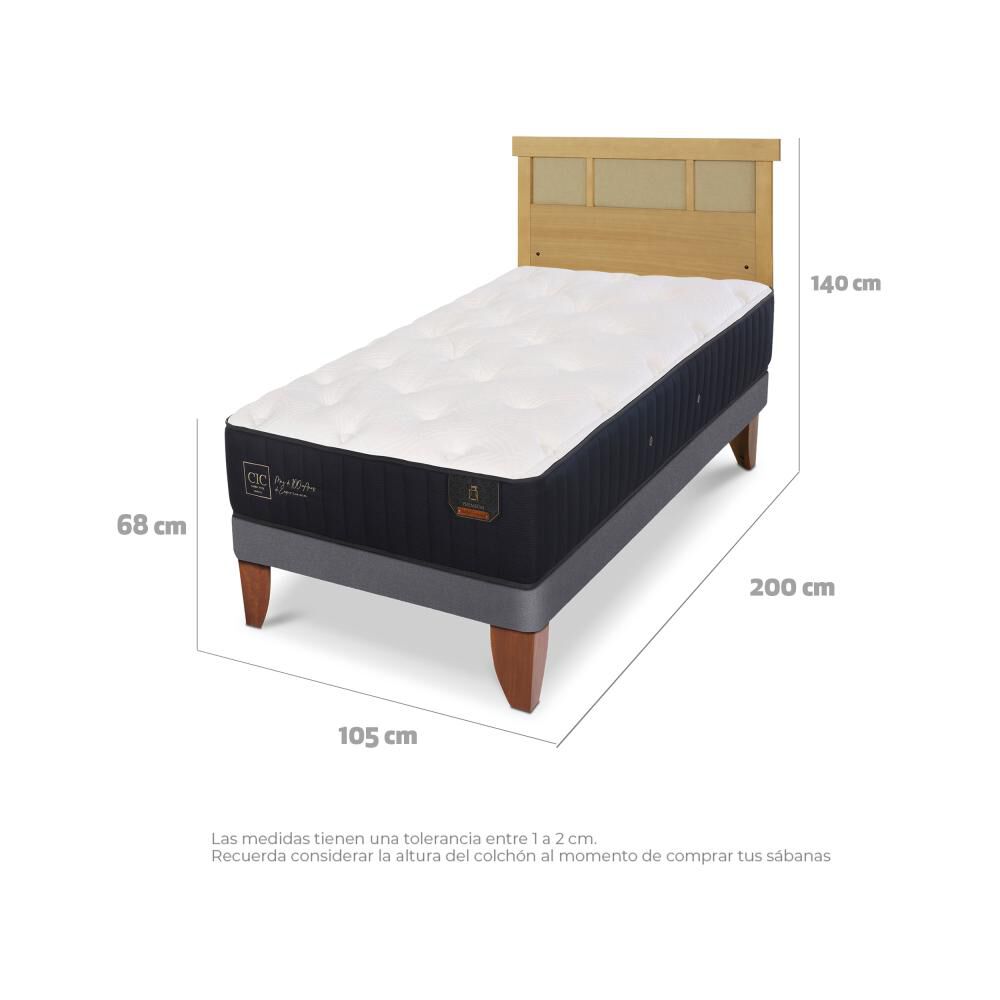 Cama Europea Cic Linea Premium / 1.5 Plazas / Base Normal + Respaldo image number 4.0