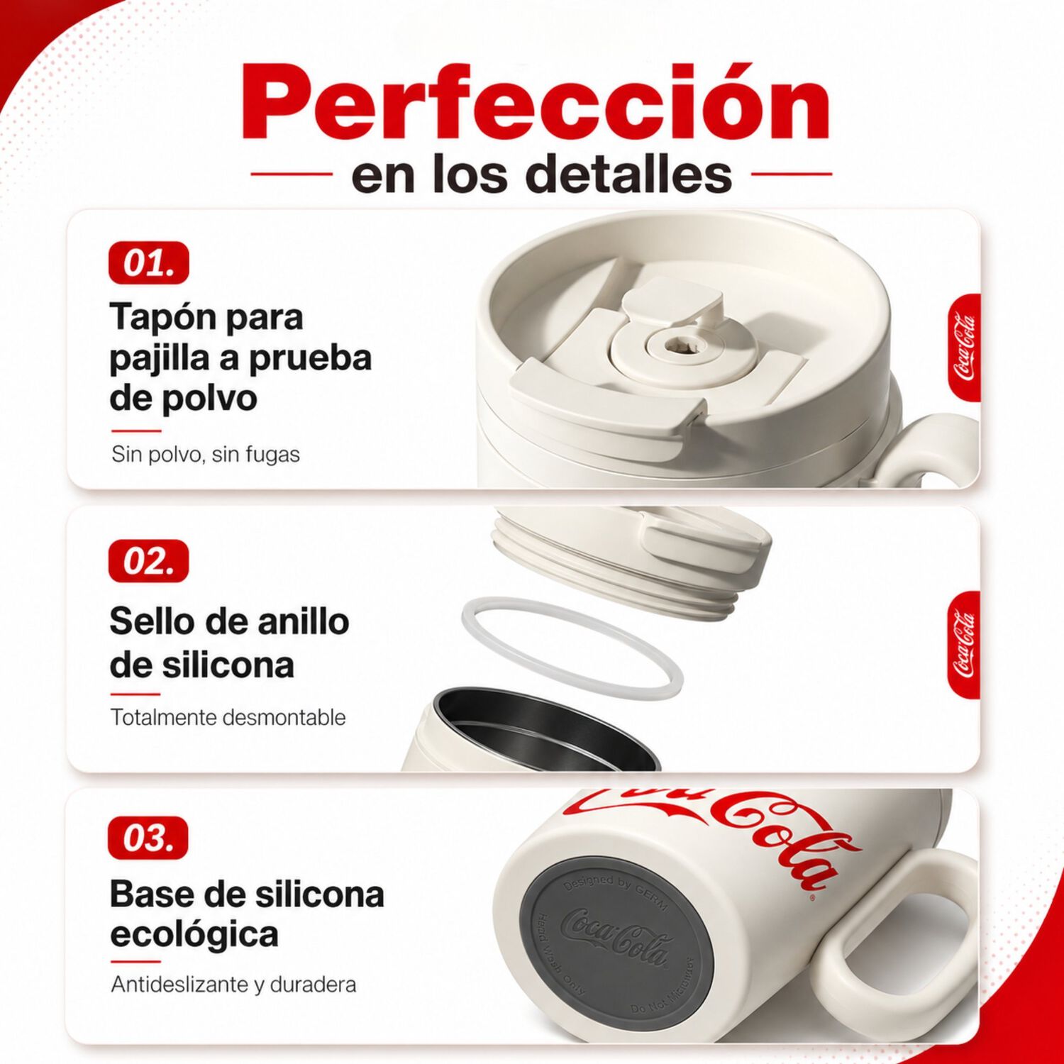 Vaso T&eacute;rmico Germ Coca-cola 1100ml White Acero Inoxidable image number 10.0