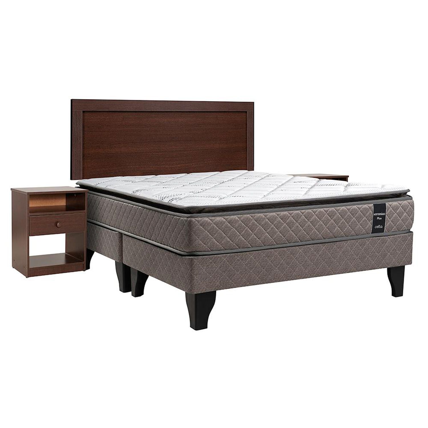 Cama Europea Celta Mediterr&aacute;neo Plus / King / Base Dividida + Set De Maderas image number 0.0