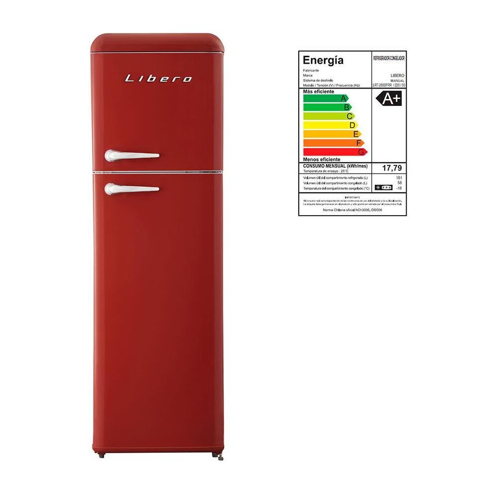 Refrigerador Top Freezer Libero LRT-280DFRR / Frío Directo / 239 Litros / A+ image number 4.0