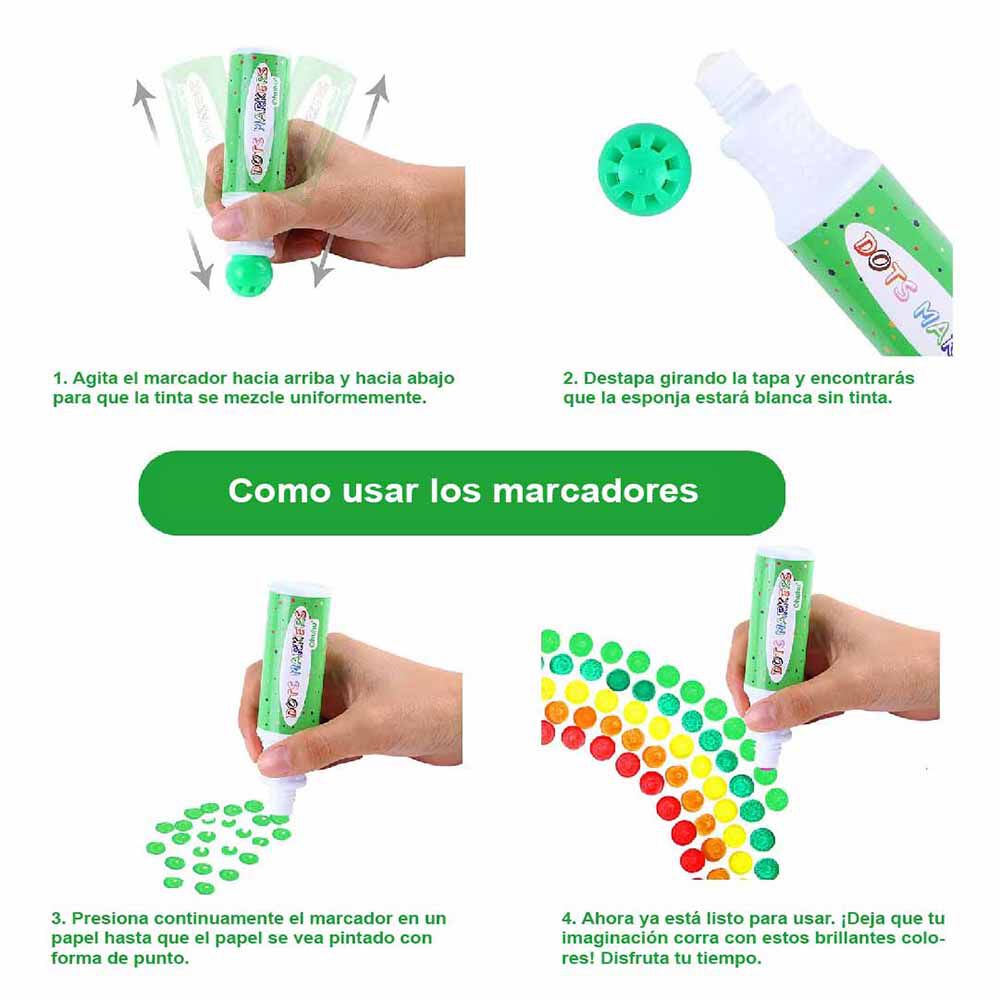 Ohuhu 12 Marcadores De Puntos Lavables Para Niños image number 8.0