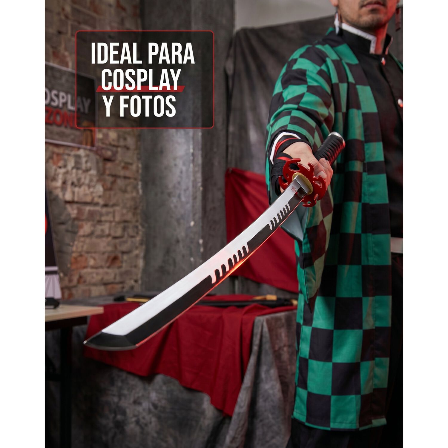 Cosplay Espada Kamado Tanjiro Fuego Kimetsu No Yaiba image number 4.0