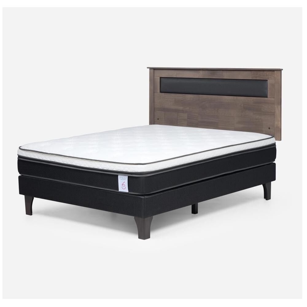 Cama Europea Rosen New Style / 2 Plazas / Base Normal + Respaldo image number 1.0