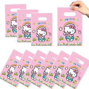 Pack 10 Bolsas Para Dulces Cumpleaños Cotillón Hello Kitty