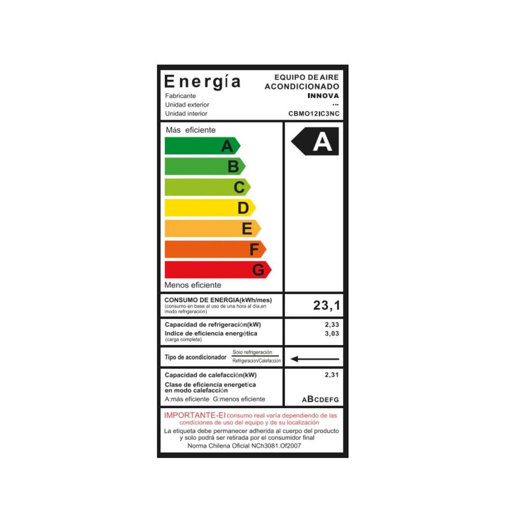 Aire Acondicionado Inverter Innova 9000btu Sin Unidad Exterior image number 3.0