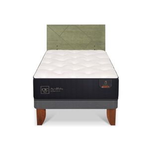 Cama Europea Cic Linea Premium / 1.5 Plazas / Base Normal + Respaldo