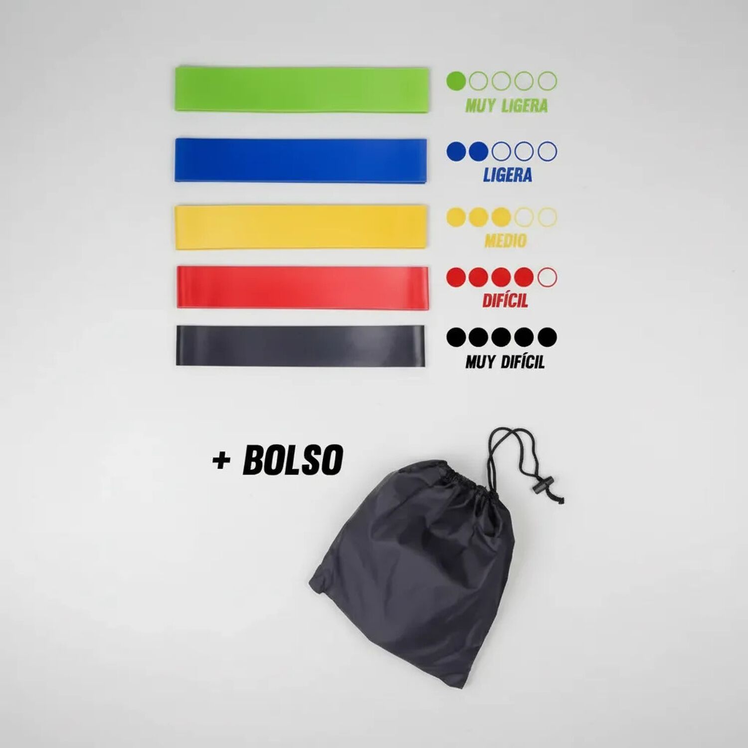 Kit Gym Inicial Guantes + Bandas El&aacute;sticas + Toalla Microfib Negro Xl image number 4.0