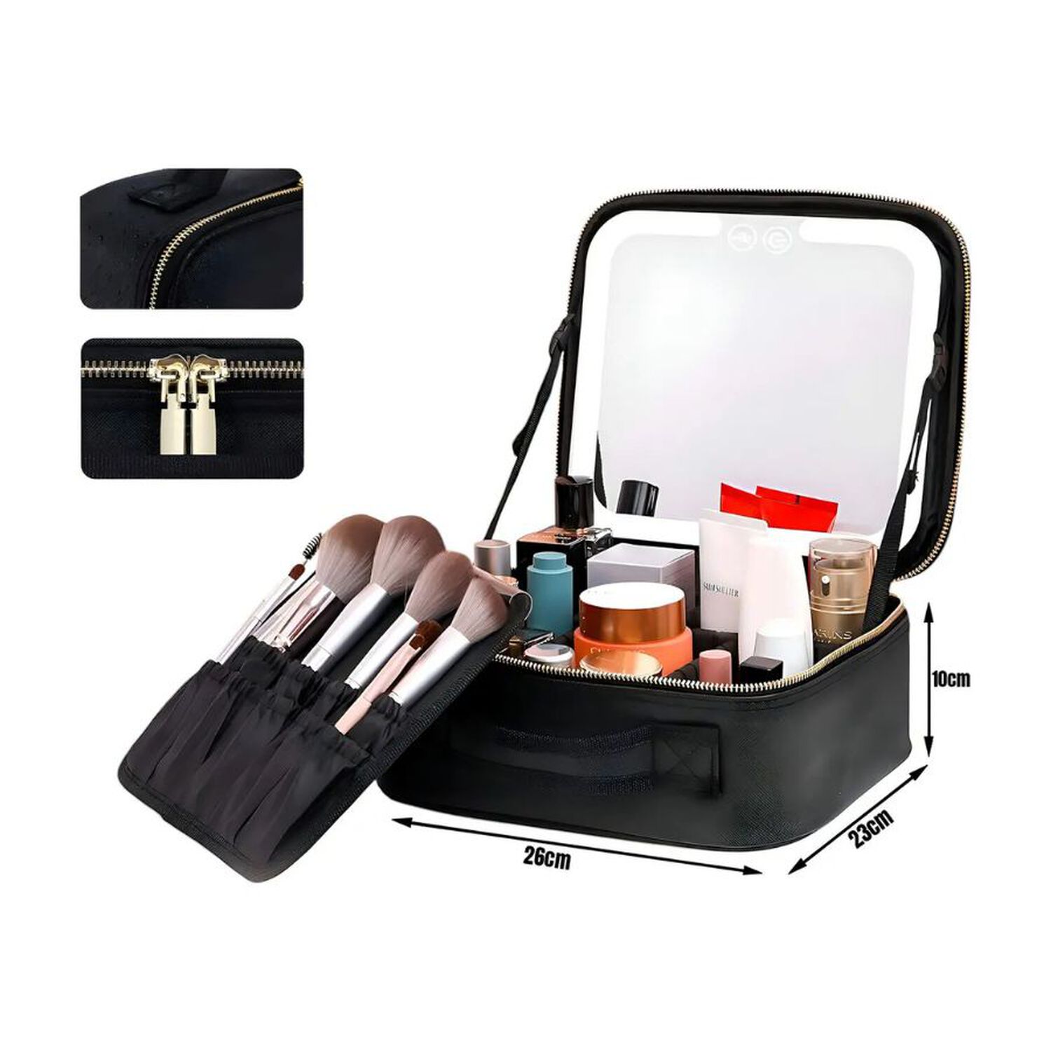 Maletin Maquillaje Con Espejo Led Organizador Portatil image number 3.0