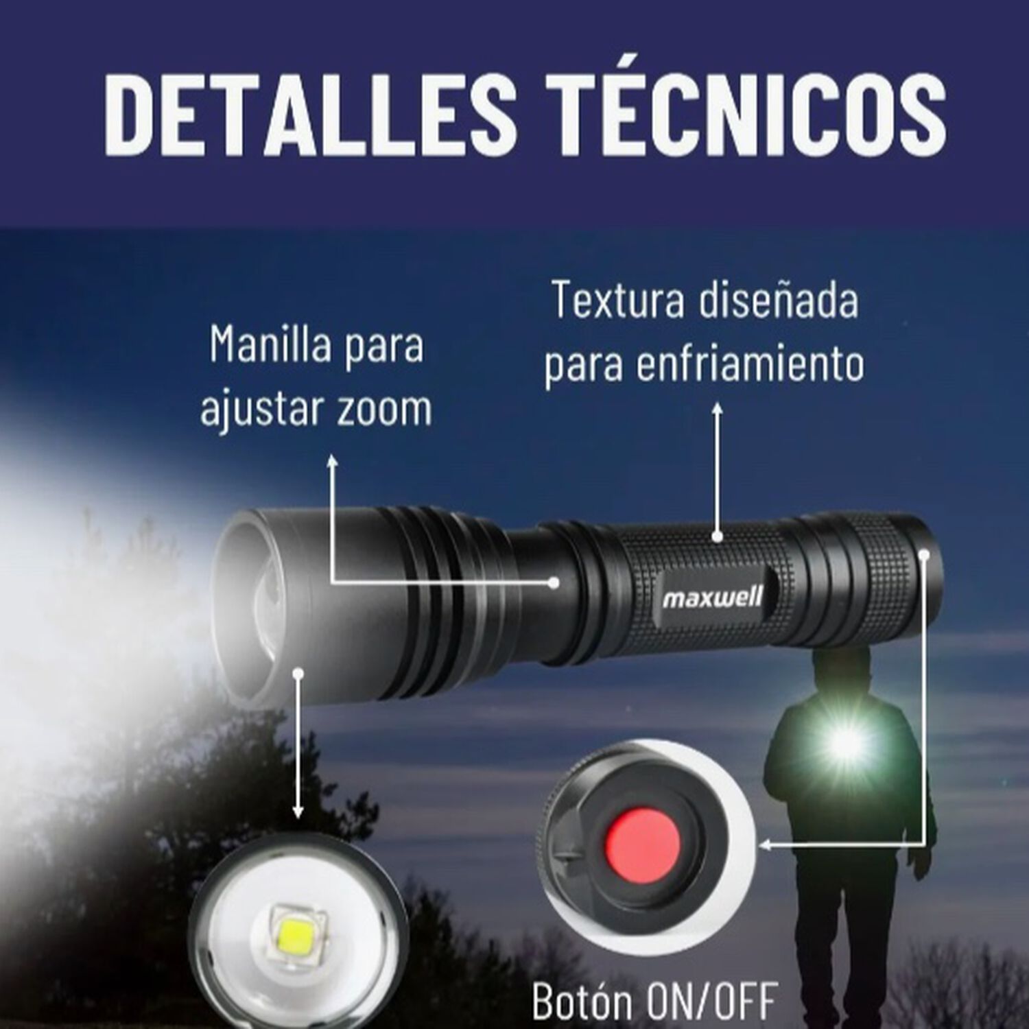 Linterna Led Tactica Set De 2 image number 2.0