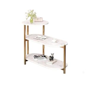 Mesa Auxiliar De Centro Decorativa De 3 Niveles Mesa De Lujo Blanco