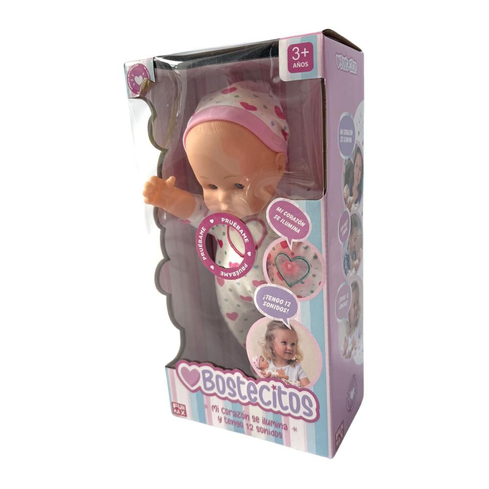 Muñeca Baby Doll Bostecitos Cuerpo Blando 12" Corazón, 12 Sonidos Ass image number 5.0