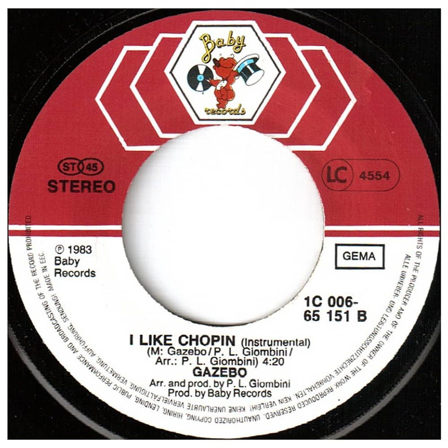 Gazebo - I Like Chopin | 7'' Single Vinilo Usado image number 3.0