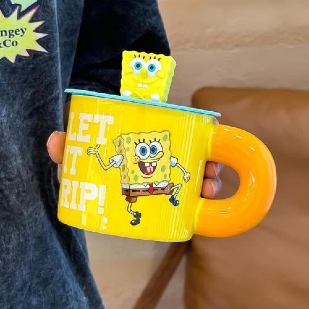 Taz&oacute;n Ceramica Bob Esponja O Patricio Estrella Tapa Silicona image number 2.0