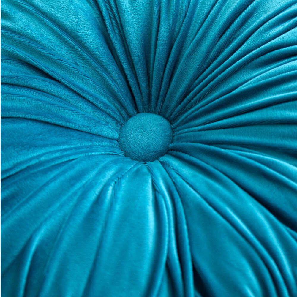 Cojin Redondo De Terciopelo Decorativo Elegante 37cm Azul Crt-1 image number 3.0