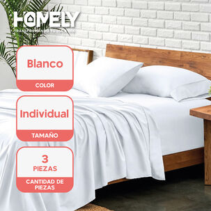 Juego De Sabanas 1 Plaza Homely 100 Gsm Suave 4 Piezas