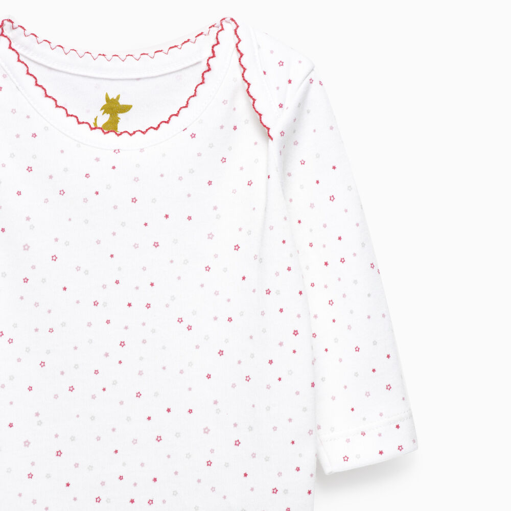Pack Body Estrellas Blanco Fucsia Manga Larga Algodón Peruano image number 7.0