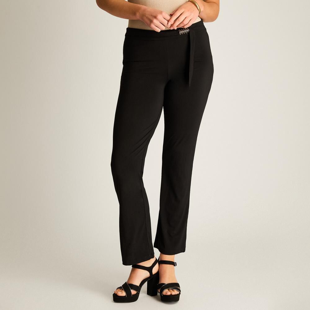 Pantalón Con Hebilla Tiro Alto Recto Mujer Lorenzo Di Pontti image number 0.0