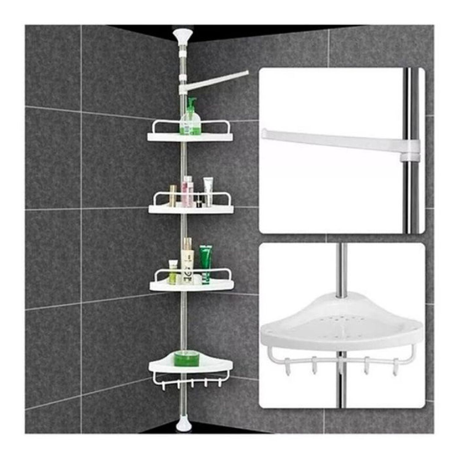 Esquinero Organizador Ba&ntilde;o 4 Ajustable Ducha Multiuso image number 1.0
