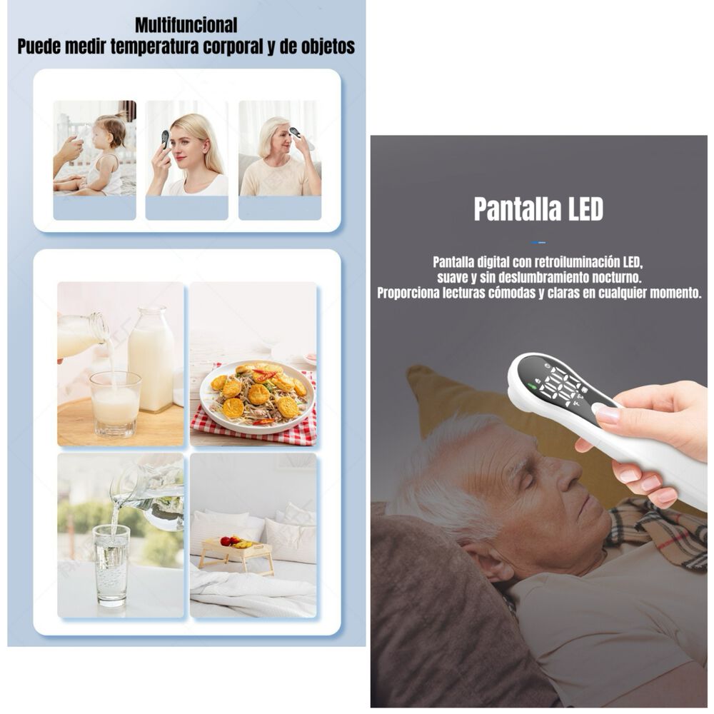 Term&oacute;metro Infrarrojo Digital Recargable M6 Blanco Lubabycas image number 2.0
