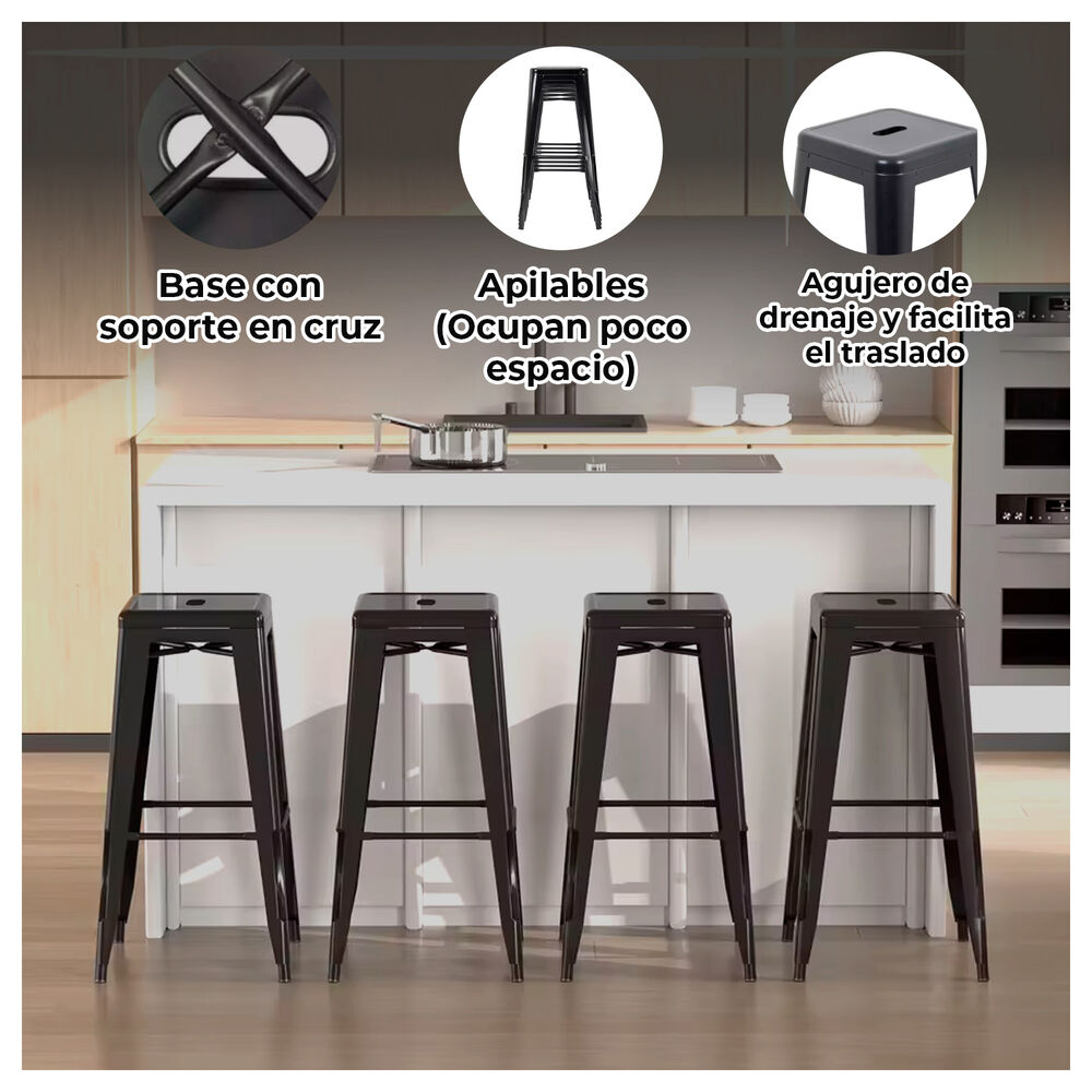 Taburete En Acero Ideal Para Bares Cocina Y Restaurante image number 1.0