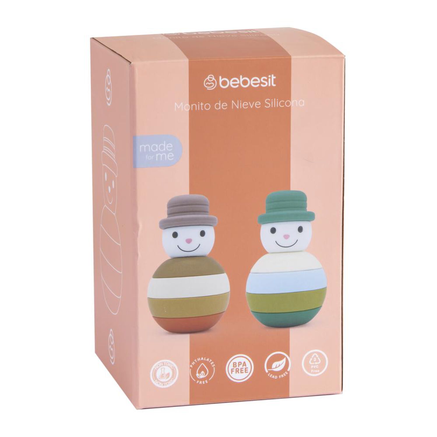 Juguete Mu&ntilde;eco Nieve Bebesit Montessori Silicona Verde image number 3.0