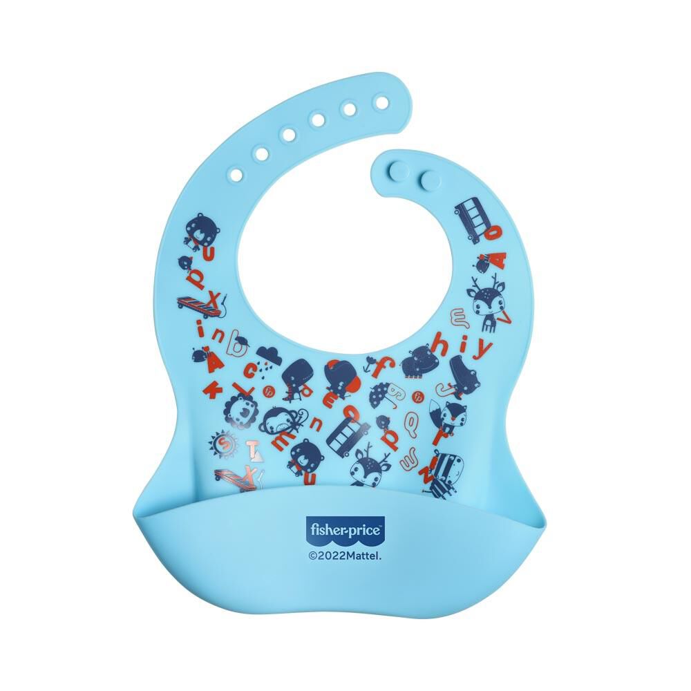 Babero De Silicona Fisher Price Yummy Azul Bb1185 image number 1.0
