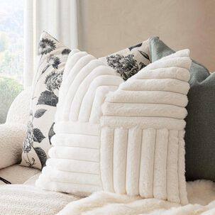 Pack De 02 Fundas De Coj&iacute;n Pelo De Conejo De Imitaci&oacute;n 45x45 Blanco