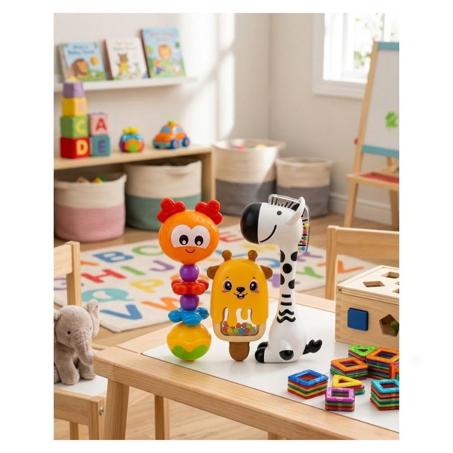 Set Sonajeros Animales Beb&eacute; Educativo Colorido image number 4.0