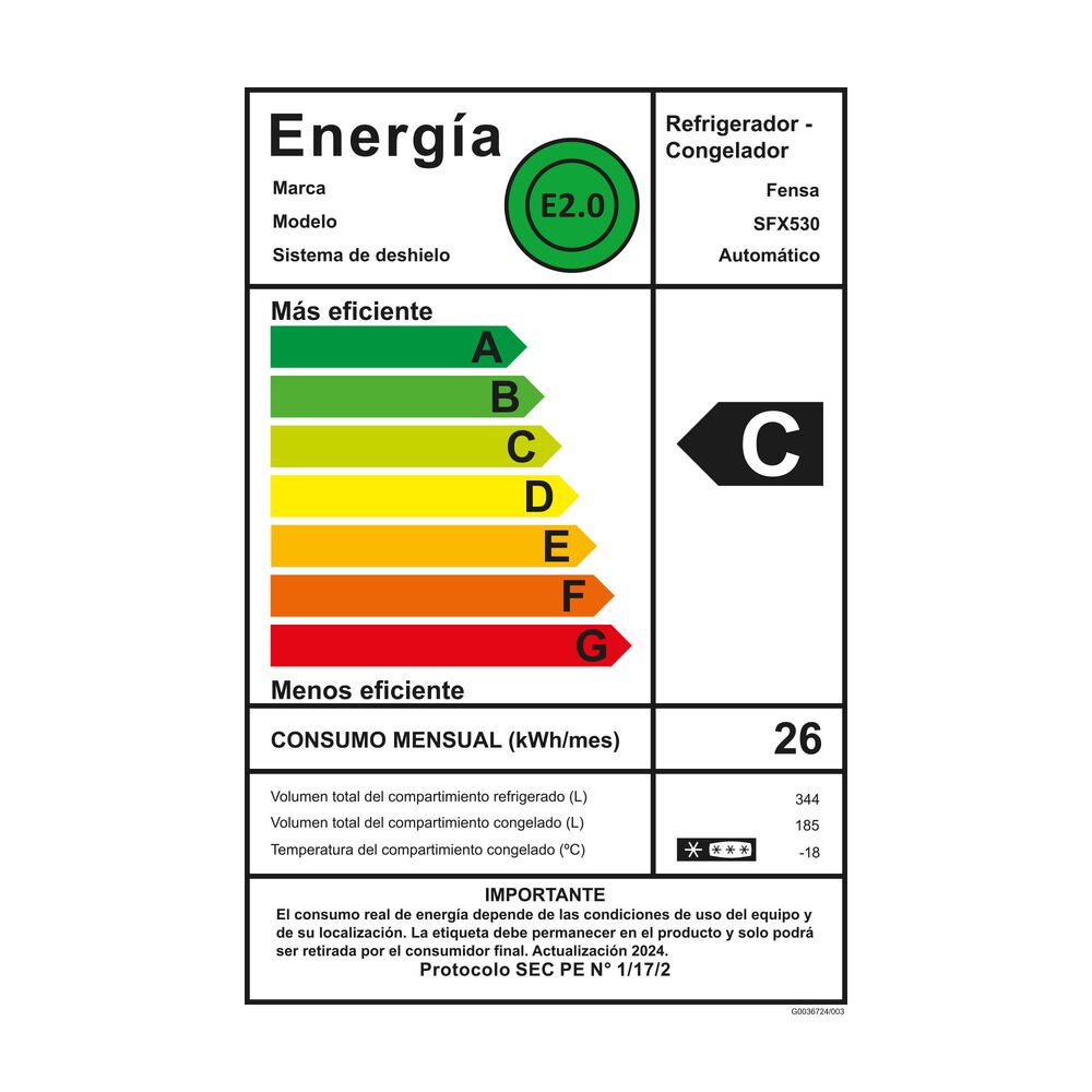 Refrigerador Fensa 529l No Frost Side By Side Sfx530 Inox image number 12.0