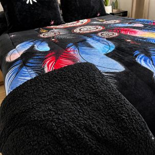 Cubrecama 2 Plazas Polar Con Chiporro Atrapa Sue&ntilde;os Azul - 230x250 Cm