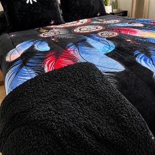 Cubrecama 2 Plazas Polar Con Chiporro Atrapa Sue&ntilde;os Azul - 230x250 Cm