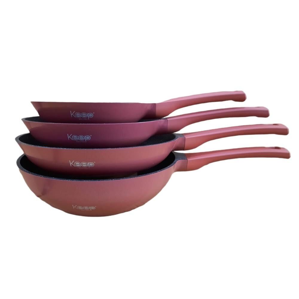 Pack 3 Sartenes Rosa + Wok Antiadherente image number 0.0