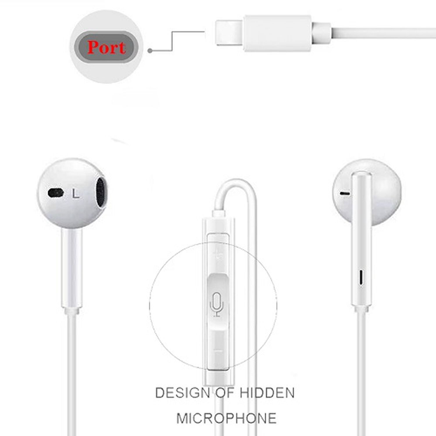 Audifonos Con Cable Tipo C Manos Libres Para Iphone Lighting 8 Pin image number 6.0