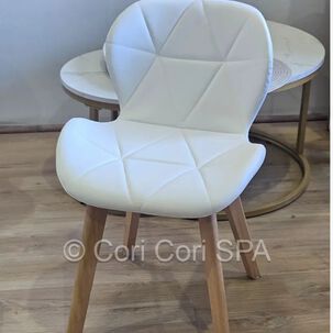 Comedor Medlock 120x80cm + 4 Sillas Mariposa Ecocuero Wood Blanco