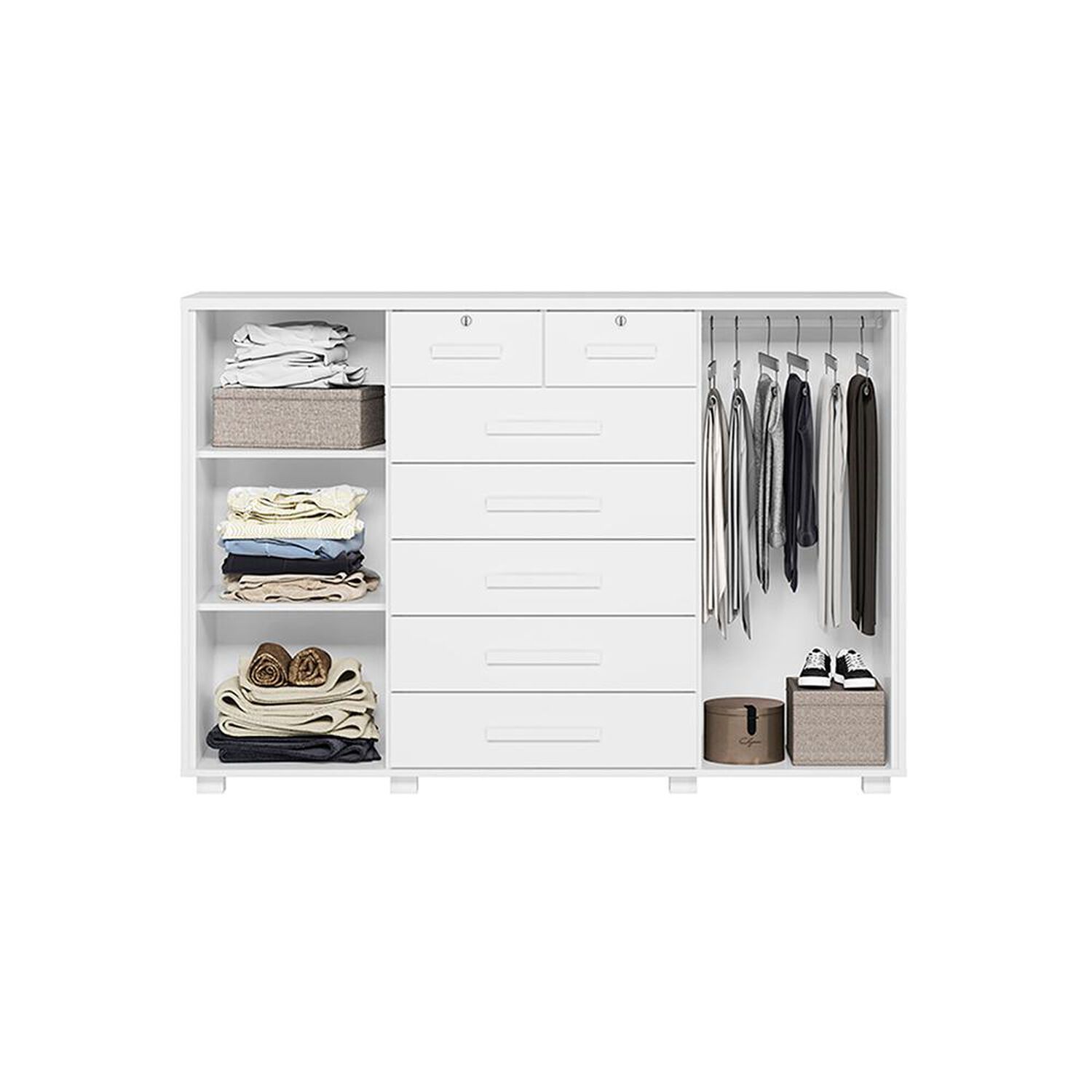 C&oacute;moda Vekka Home Comoda Fontana / 2 Puertas / 7 Cajones image number 1.0
