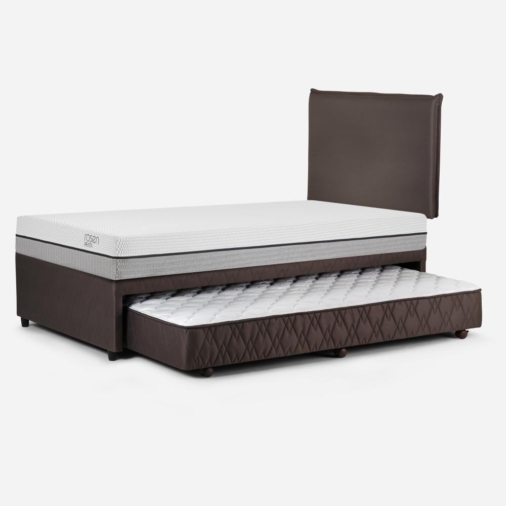 Cama Nido Rosen Pratta / 1.5 Plazas / Base Normal + Respaldo Maurice Chocolate image number 3.0