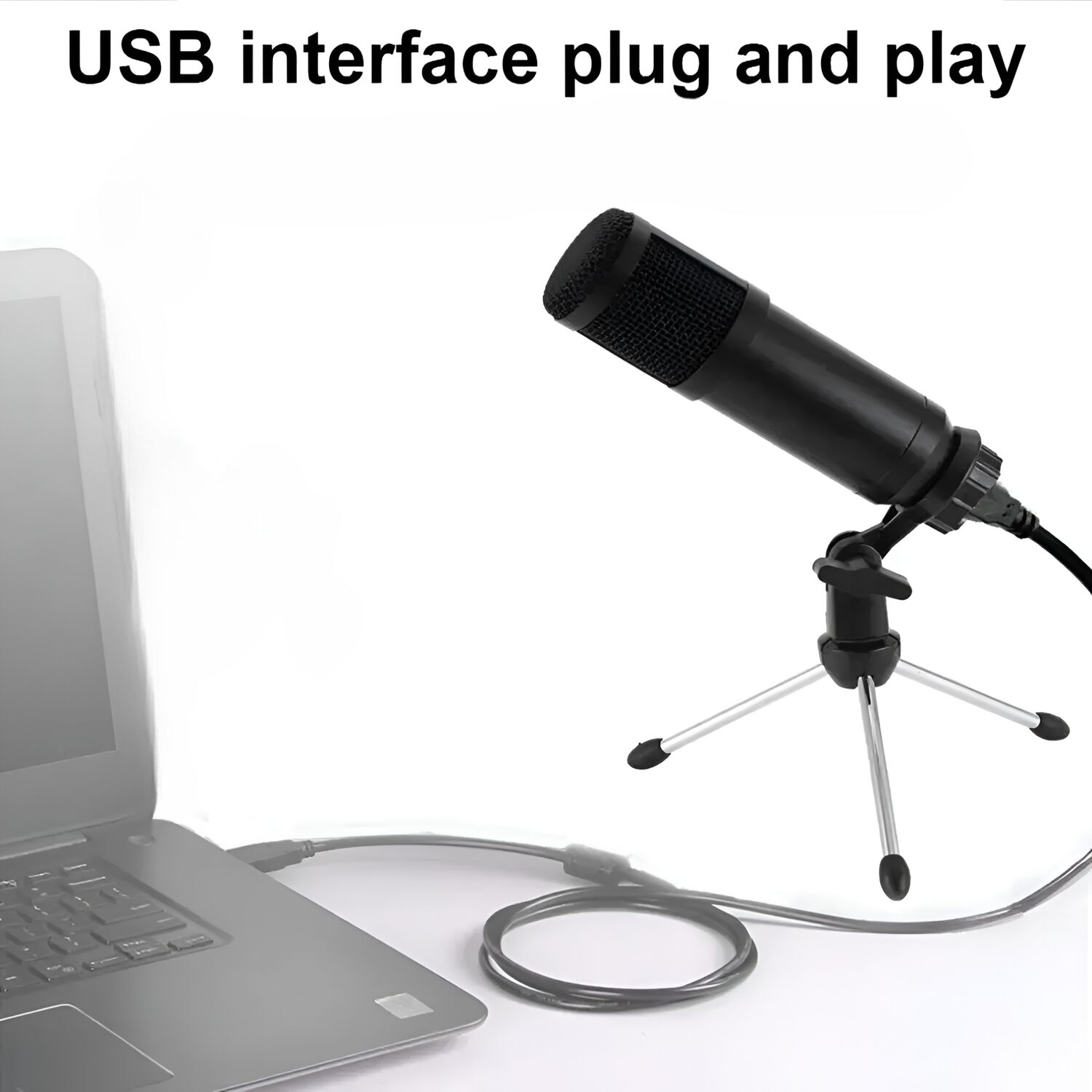 Micr&oacute;fono Streaming Usb Condensador De Estudio C/ Tr&iacute;pode image number 1.0