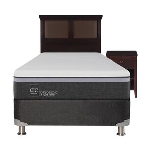 Box Spring Cic Ortopedic / 1.5 Plazas / Base Normal  + Set De Maderas