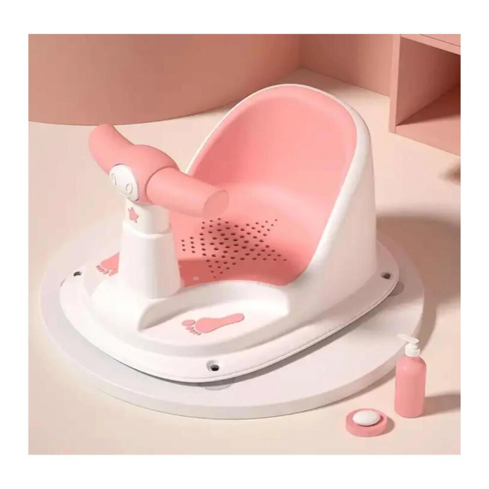 Silla De Ducha Para Bebes Asiento Baño Blanco Rosa Infantil image number 1.0