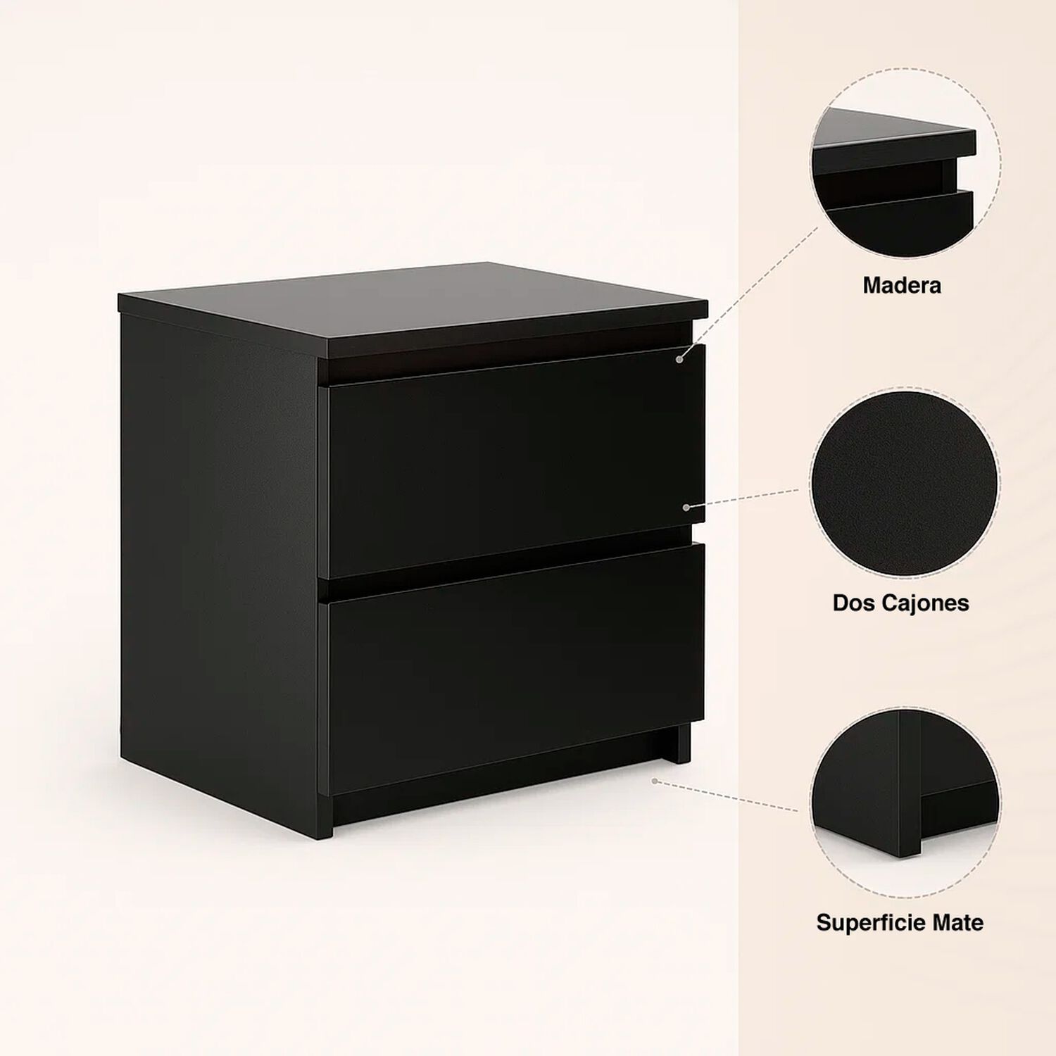Pack De 2 Veladores Cajon Doble Minimal 30x40 Oscuro image number 4.0
