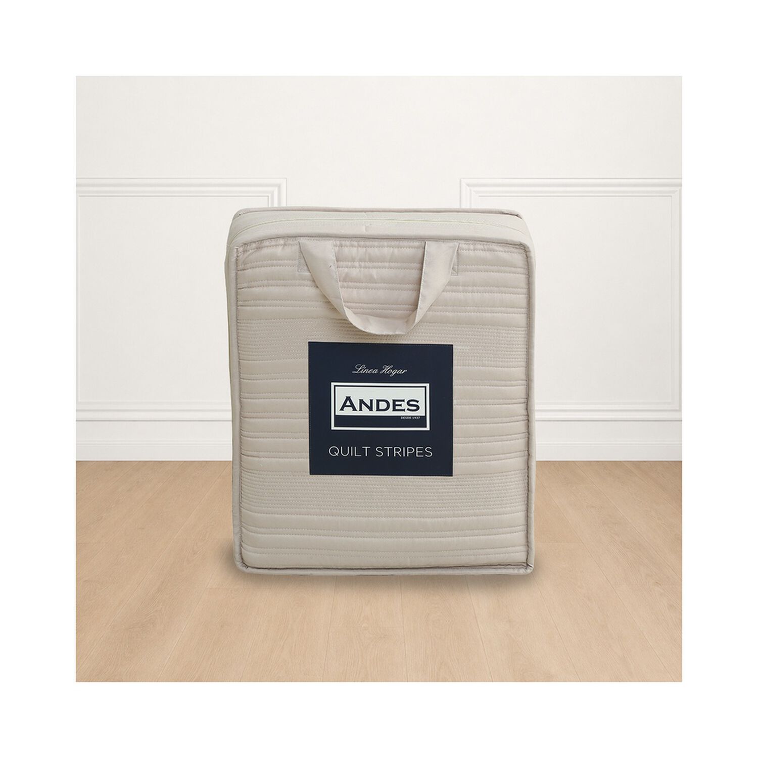 Quilt Andes Stripes Beige King image number 1.0