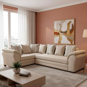 Sofá Seccional Izquierdo Living Factory New Capri / 6 Cuerpos