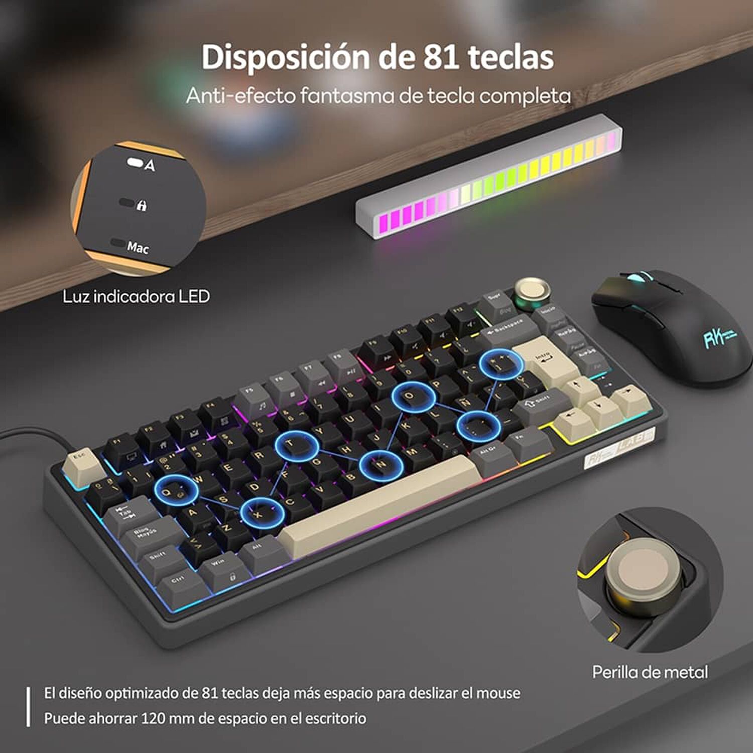 Teclado Mec&aacute;nico Rk R75 Phantom 75% Espa&ntilde;ol - Royal Kludge image number 6.0