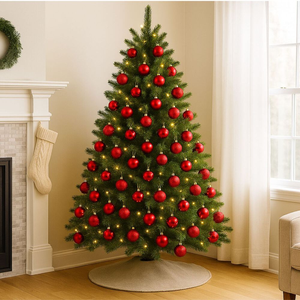 16 Esferas Navidad Bambalinas 8 Cm Navideñas Rojas Decorar image number 2.0