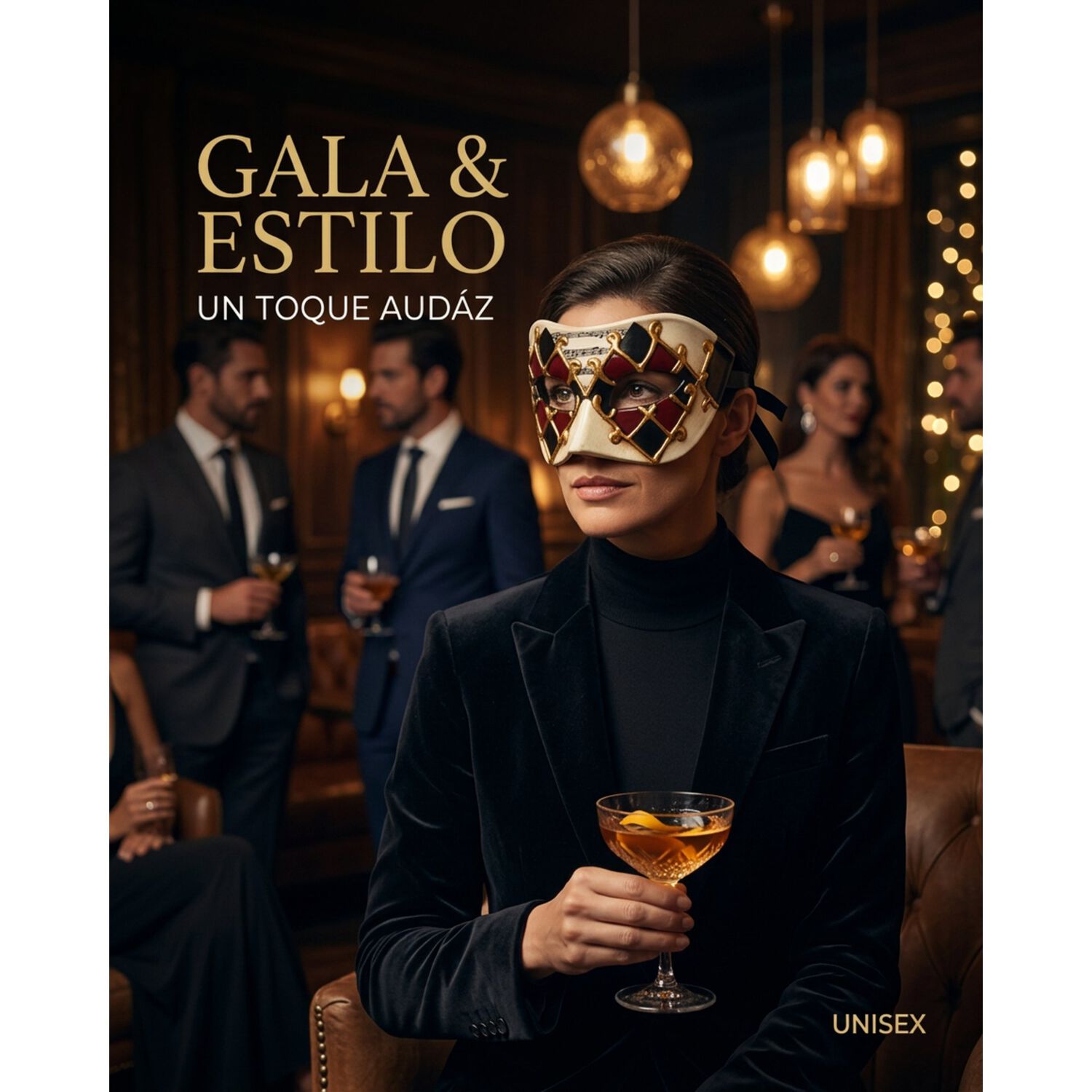 M&aacute;scara Veneciana Sexy Arlequ&iacute;n Para Fiesta Mascarada Unisex image number 9.0