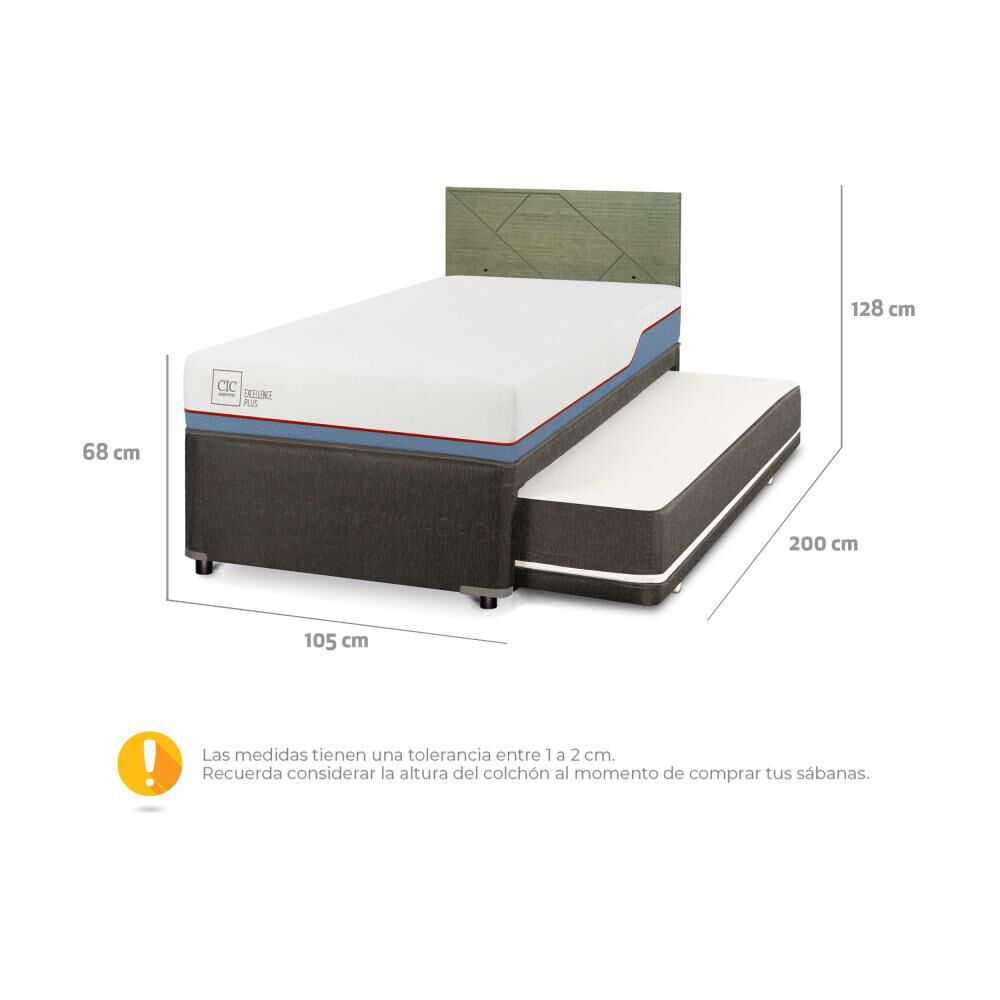 Cama Nido Cic Divan / 1.5 Plazas / Base Funcional + Respaldo image number 2.0