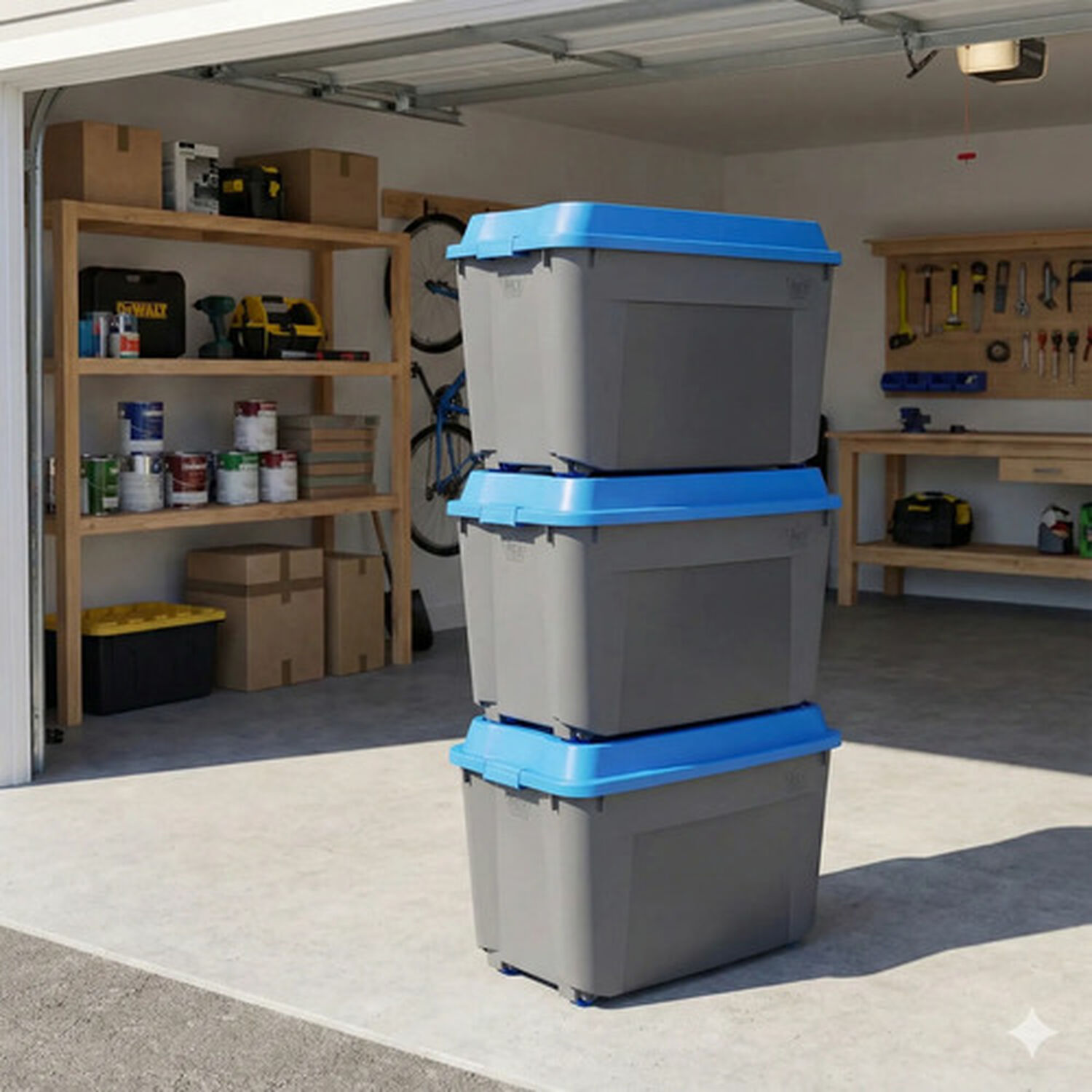 Caja Baul 210 Litros Reyplast Color Gris Tapa Azul image number 3.0